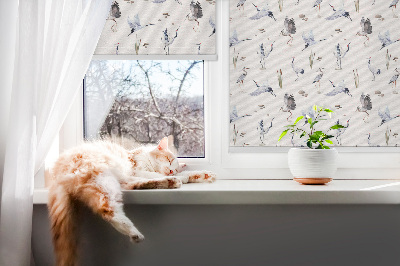 Fabric roller blind for window Herons