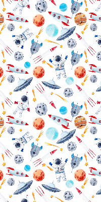 Blackout roller blind for window Rockets, cosmonauts, planets and UFOs