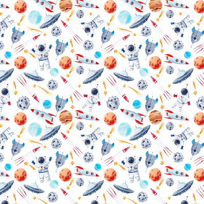 Blackout roller blind for window Rockets, cosmonauts, planets and UFOs