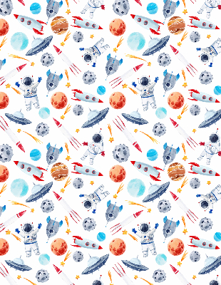 Blackout roller blind for window Rockets, cosmonauts, planets and UFOs