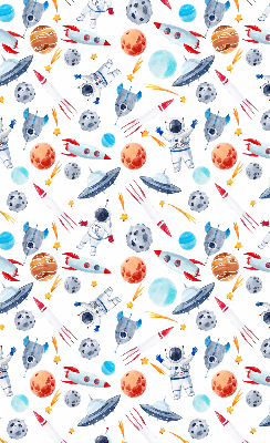 Blackout roller blind for window Rockets, cosmonauts, planets and UFOs