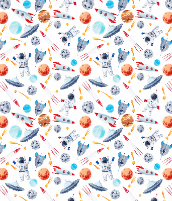 Blackout roller blind for window Rockets, cosmonauts, planets and UFOs