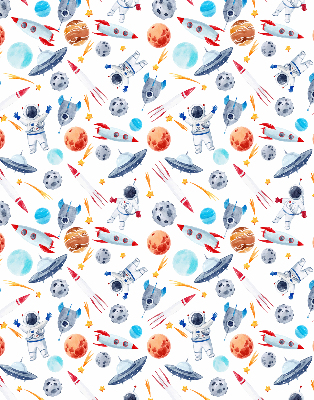 Blackout roller blind for window Rockets, cosmonauts, planets and UFOs