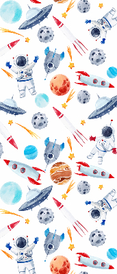 Blackout roller blind for window Rockets, cosmonauts, planets and UFOs