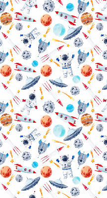 Blackout roller blind for window Rockets, cosmonauts, planets and UFOs