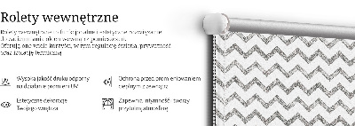 Fabric roller blind for window Gray horizontal zigzags
