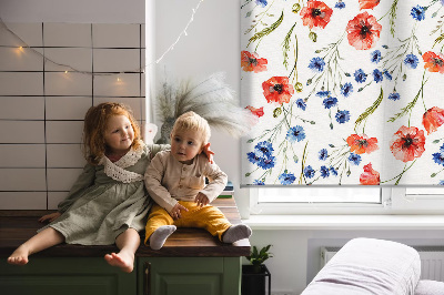 Fabric roller blind for window Poppy