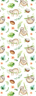 Blackout roller blind Sloths and plants