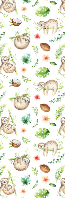 Blackout roller blind Sloths and plants