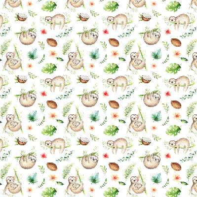 Blackout roller blind Sloths and plants
