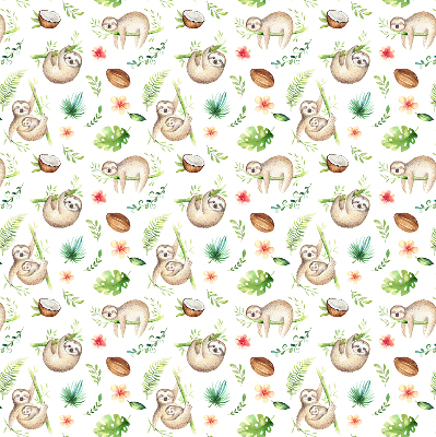 Blackout roller blind Sloths and plants