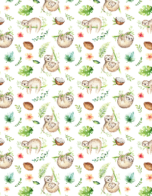 Blackout roller blind Sloths and plants