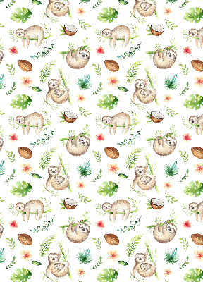 Blackout roller blind Sloths and plants