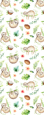 Blackout roller blind Sloths and plants
