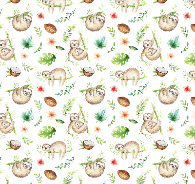 Blackout roller blind Sloths and plants