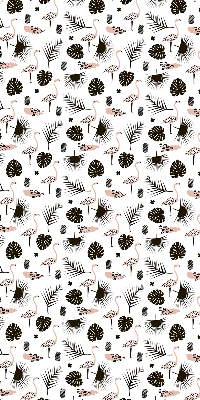 Blackout roller blind for window Flamingos and leaves