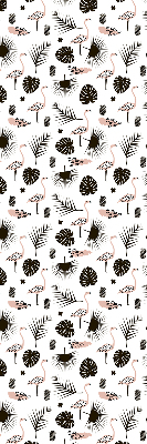 Blackout roller blind for window Flamingos and leaves