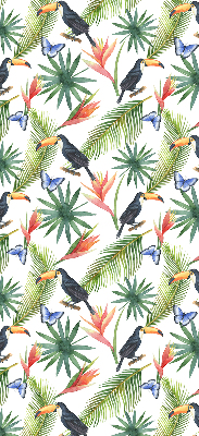 Blackout roller blind Toucans on flowers