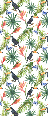Blackout roller blind Toucans on flowers