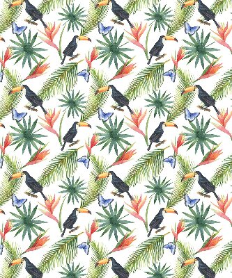 Blackout roller blind Toucans on flowers