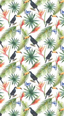 Blackout roller blind Toucans on flowers