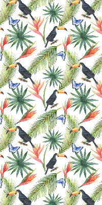 Blackout roller blind Toucans on flowers