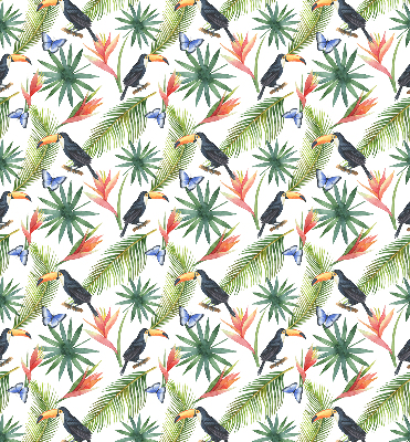 Blackout roller blind Toucans on flowers