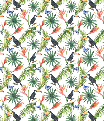 Blackout roller blind Toucans on flowers