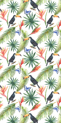 Blackout roller blind Toucans on flowers