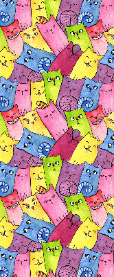 Blackout roller blind for window Colorful cats