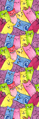 Blackout roller blind for window Colorful cats