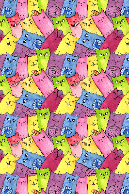 Blackout roller blind for window Colorful cats