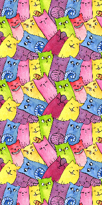 Blackout roller blind for window Colorful cats