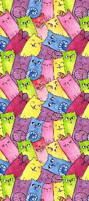 Blackout roller blind for window Colorful cats