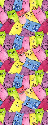 Blackout roller blind for window Colorful cats