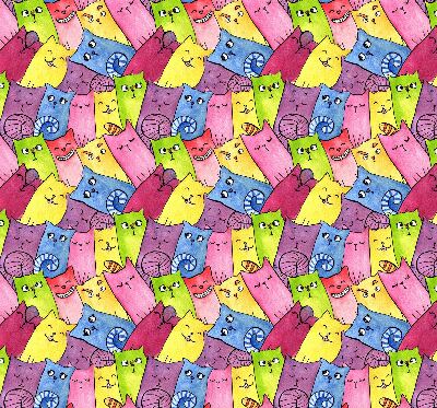 Blackout roller blind for window Colorful cats