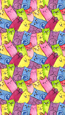 Blackout roller blind for window Colorful cats