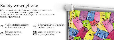 Blackout roller blind for window Colorful cats
