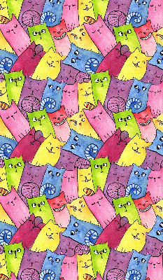 Blackout roller blind for window Colorful cats
