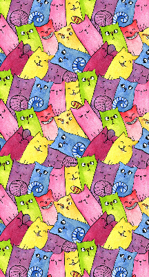 Blackout roller blind for window Colorful cats
