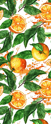 Fabric roller blind for window Oranges and leaves
