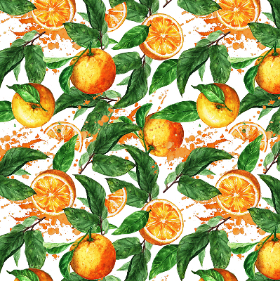 Fabric roller blind for window Oranges and leaves