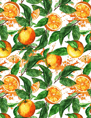 Fabric roller blind for window Oranges and leaves