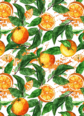 Fabric roller blind for window Oranges and leaves