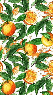 Fabric roller blind for window Oranges and leaves