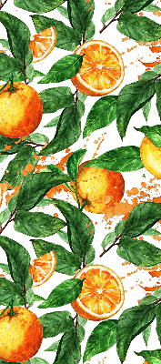 Fabric roller blind for window Oranges and leaves
