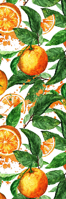 Fabric roller blind for window Oranges and leaves