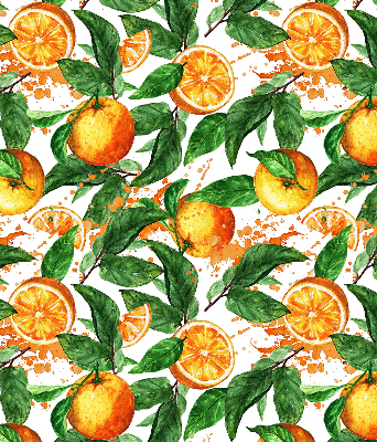 Fabric roller blind for window Oranges and leaves