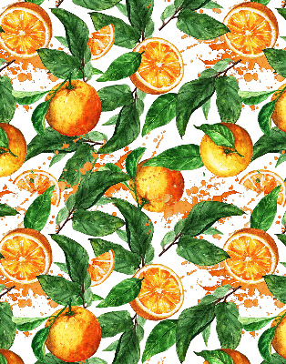 Fabric roller blind for window Oranges and leaves