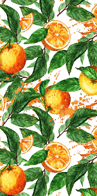 Fabric roller blind for window Oranges and leaves